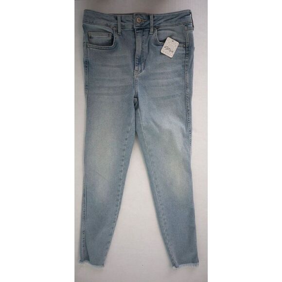 FP OB1061274 Women Sz 27 Havanna Blue Hi Waist Raw Hem Ankle Denim Leggings $78 - Picture 1 of 7